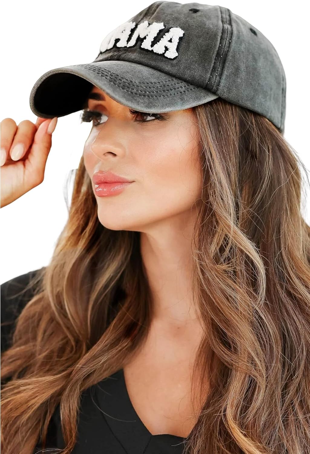 Washed Cotton Womens Mama Baseball Hat