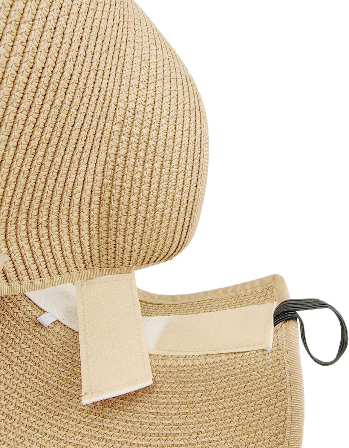 Sun Visors with Roll-Up Ponytail Packable Wide Brim Straw UV Protection Sun Beach Hats