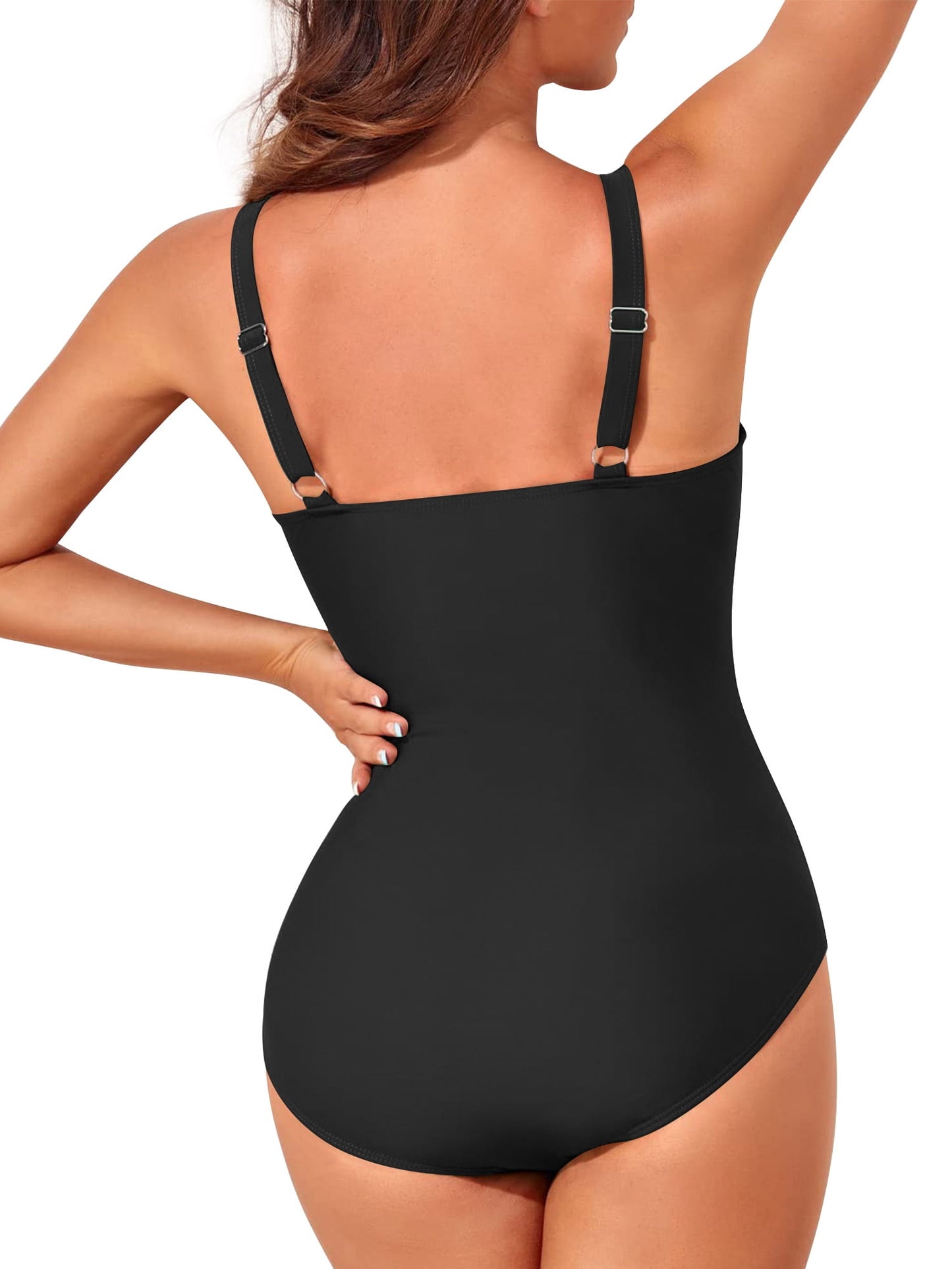 Tummy Control Swimsuits Slimming One Piece Bathing Suit Retro Ruched Push Up Vintage Padded Swimwear