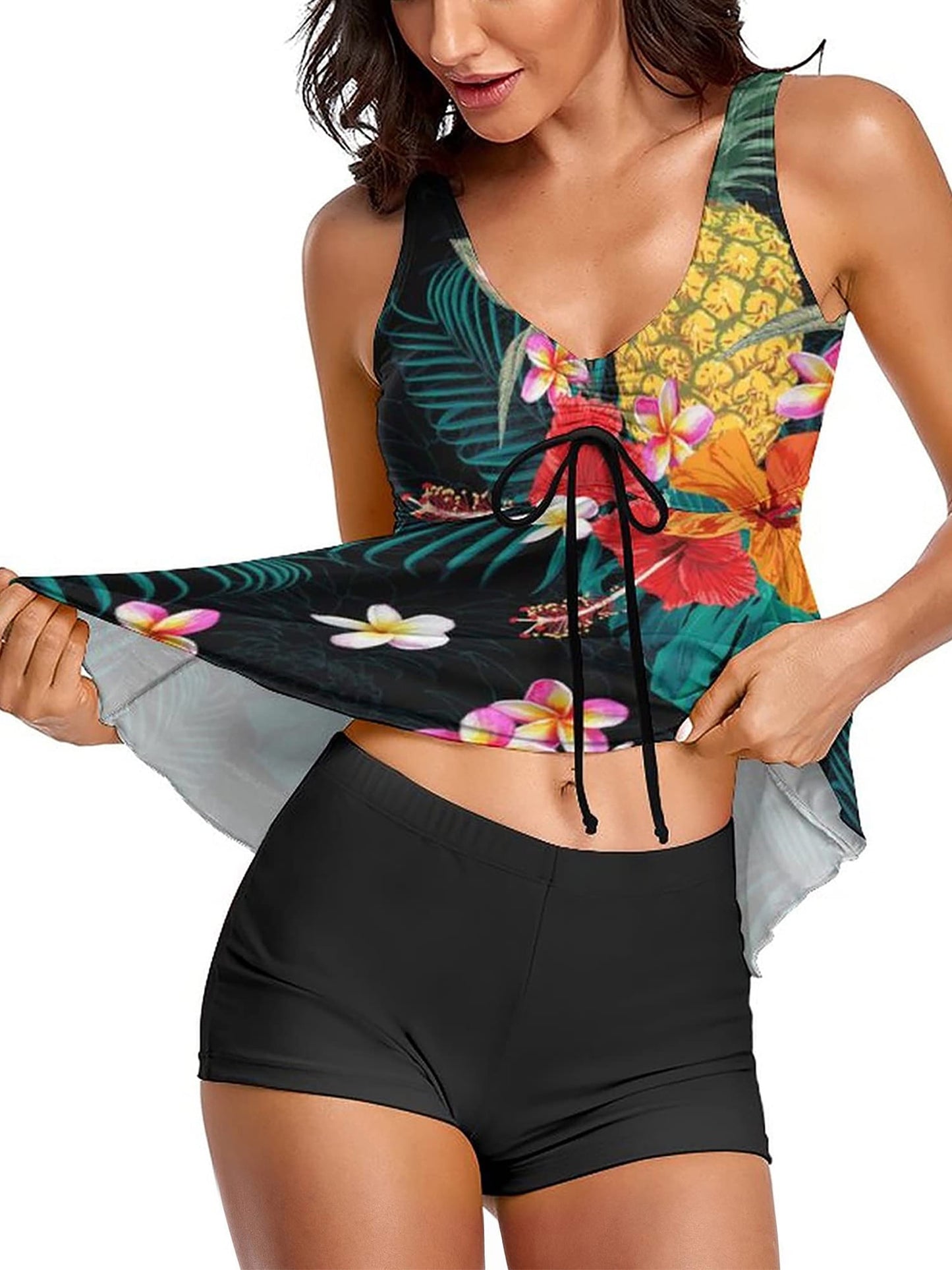 Retro Rainforest Style Tankini Swimsuits Two Piece Bathing Suits