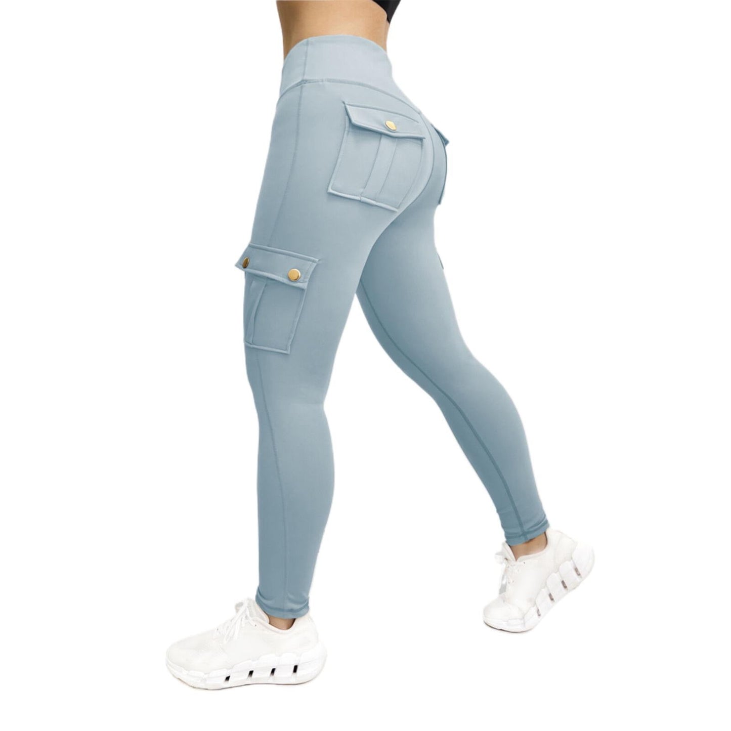 High Waisted Scrunch Butt Lifting Leggings Stretch Running Gym Sweatpants with Pockets