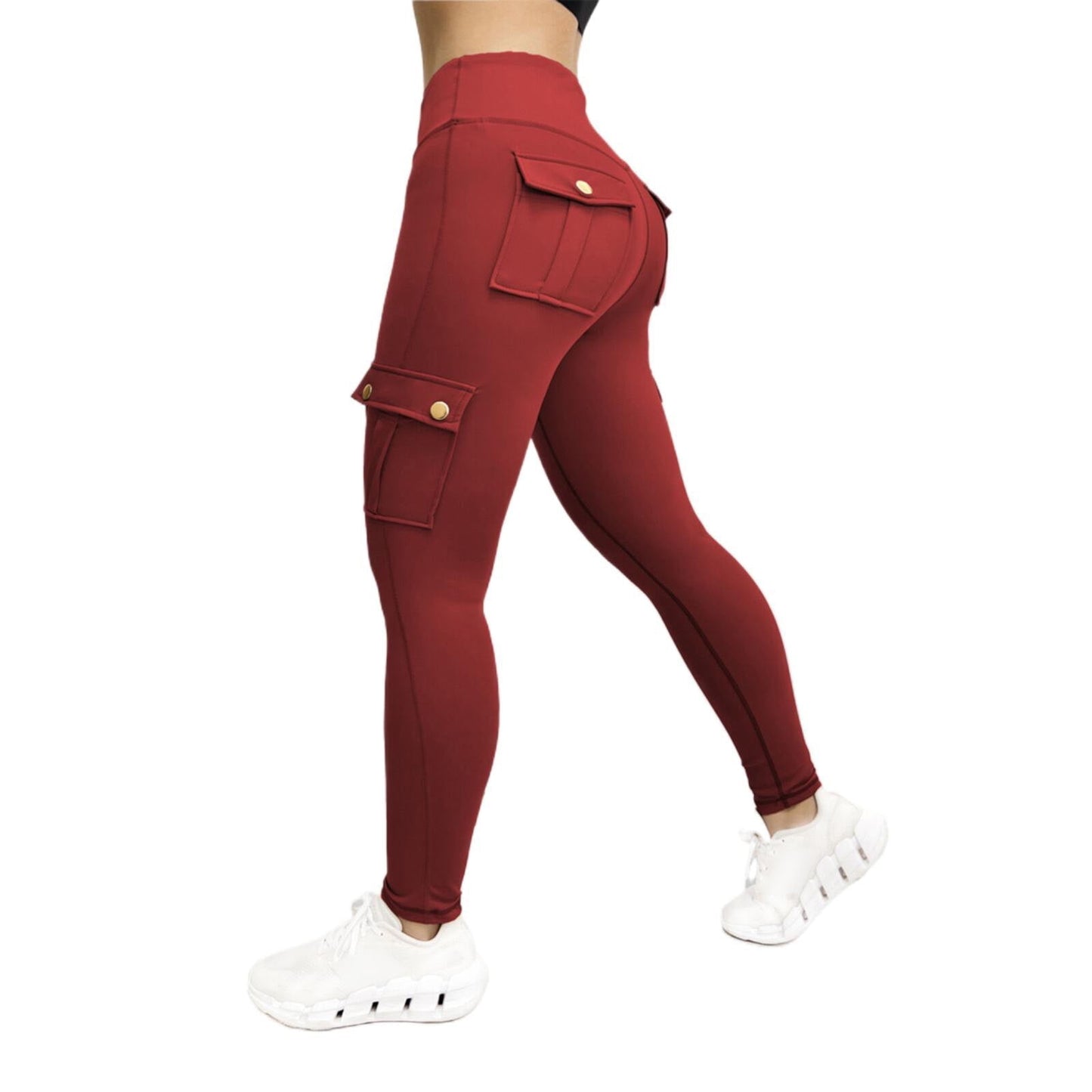 High Waisted Scrunch Butt Lifting Leggings Stretch Running Gym Sweatpants with Pockets