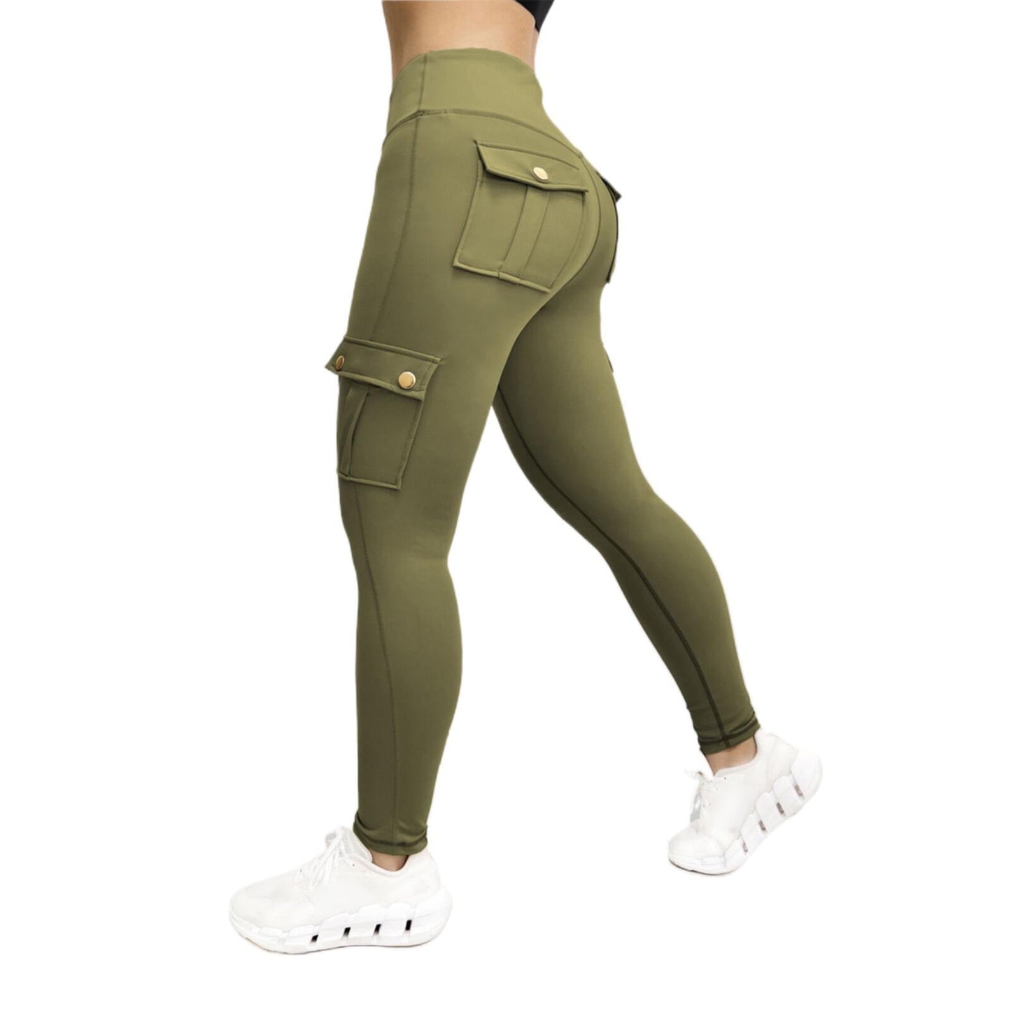 High Waisted Scrunch Butt Lifting Leggings Stretch Running Gym Sweatpants with Pockets