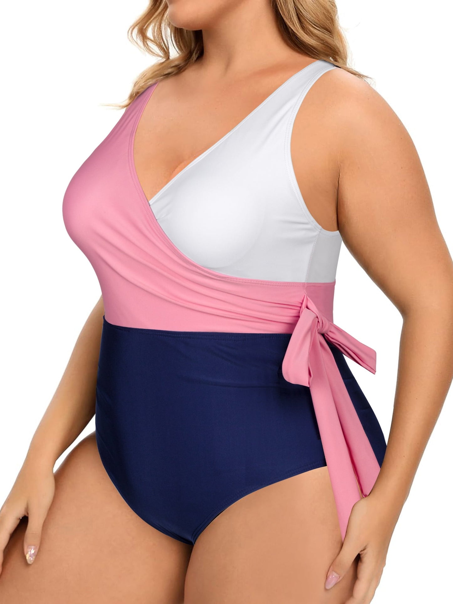 Plus Size One Piece Swimsuits Full Coverage Swimwear Tummy Control Bathing Suits