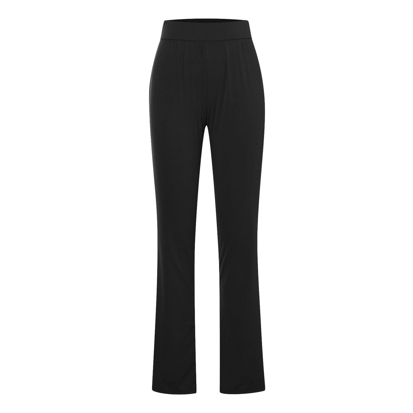 Cross High Waist Tight Flare Yoga Pants Black Bootcut Elastic Wide Leg Workout Trousers