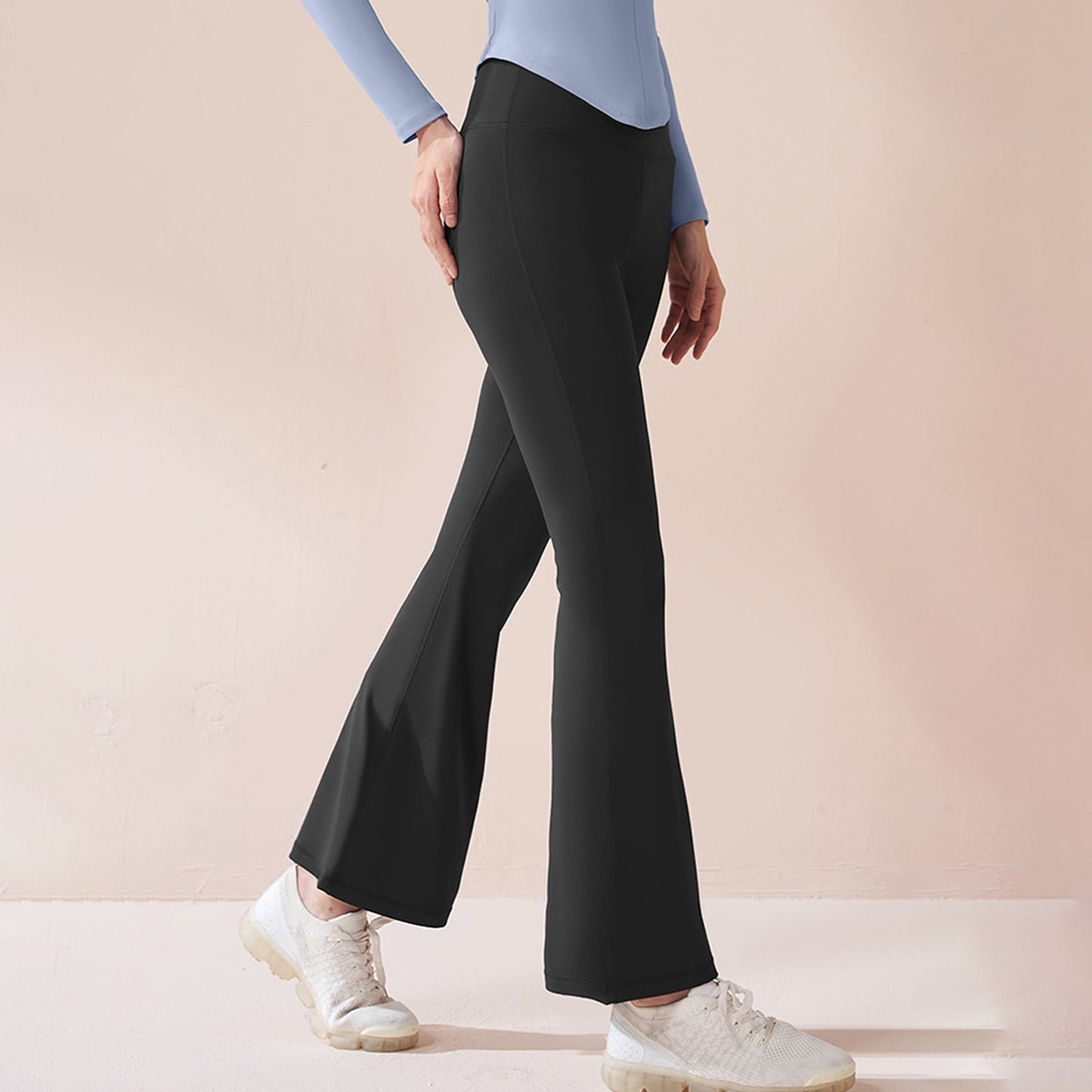 Solid Color Flare Leggings High Waisted Yoga Pants