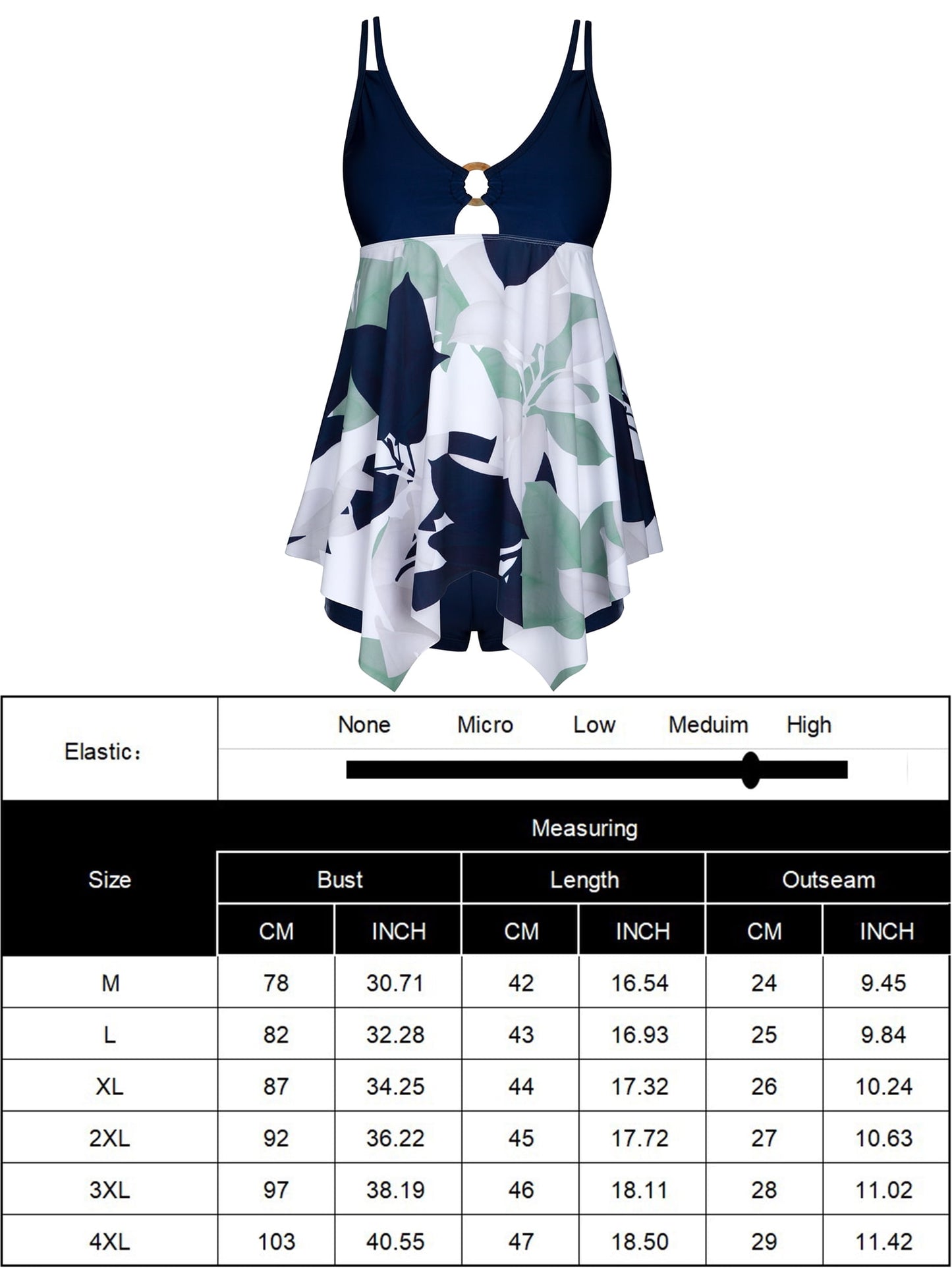 Plus Size Two Piece Swim Dress with Boyshorts Tankini Swimsuits Flowy Bathing Suits