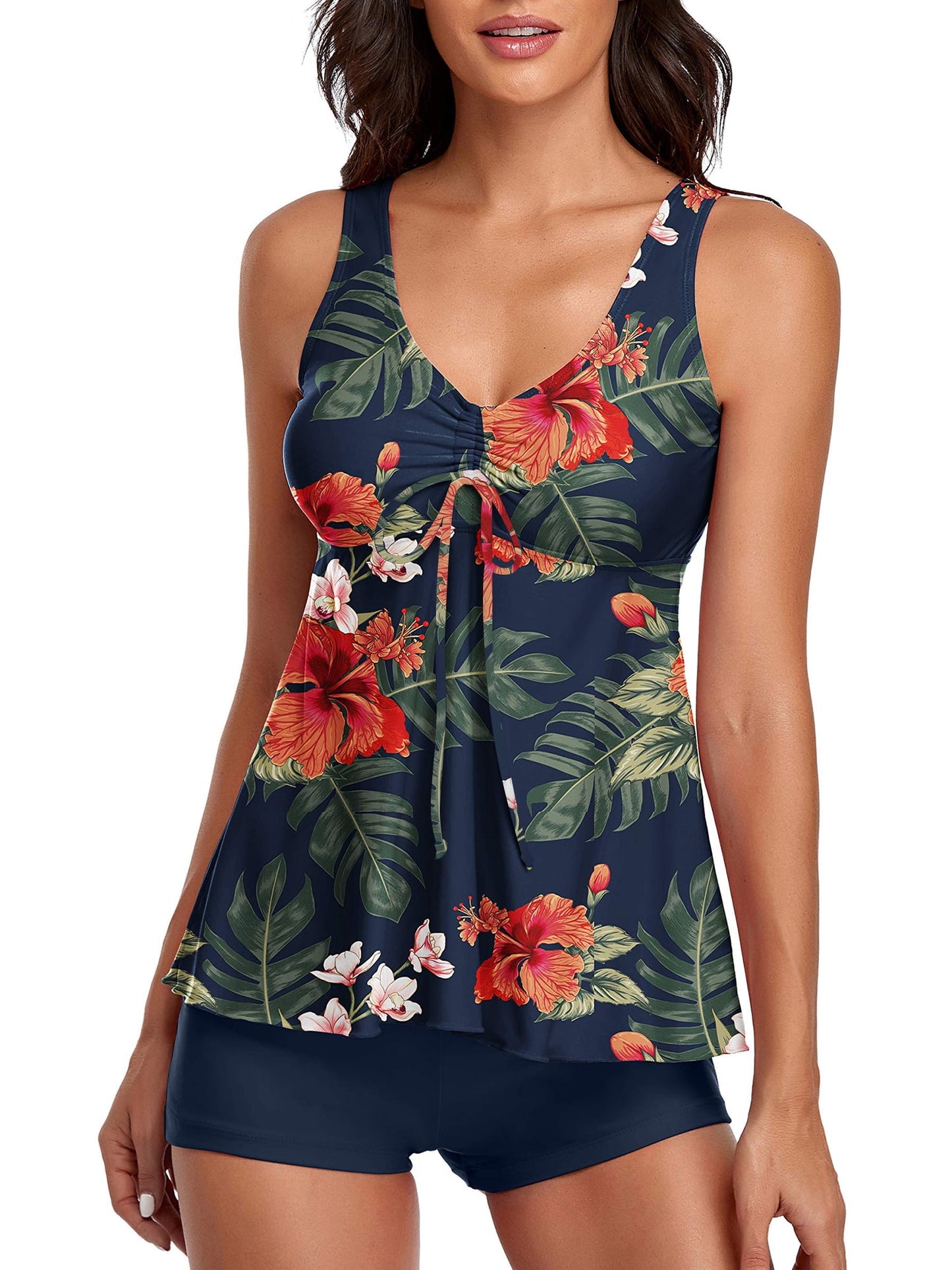 Retro Rainforest Style Tankini Swimsuits Two Piece Bathing Suits